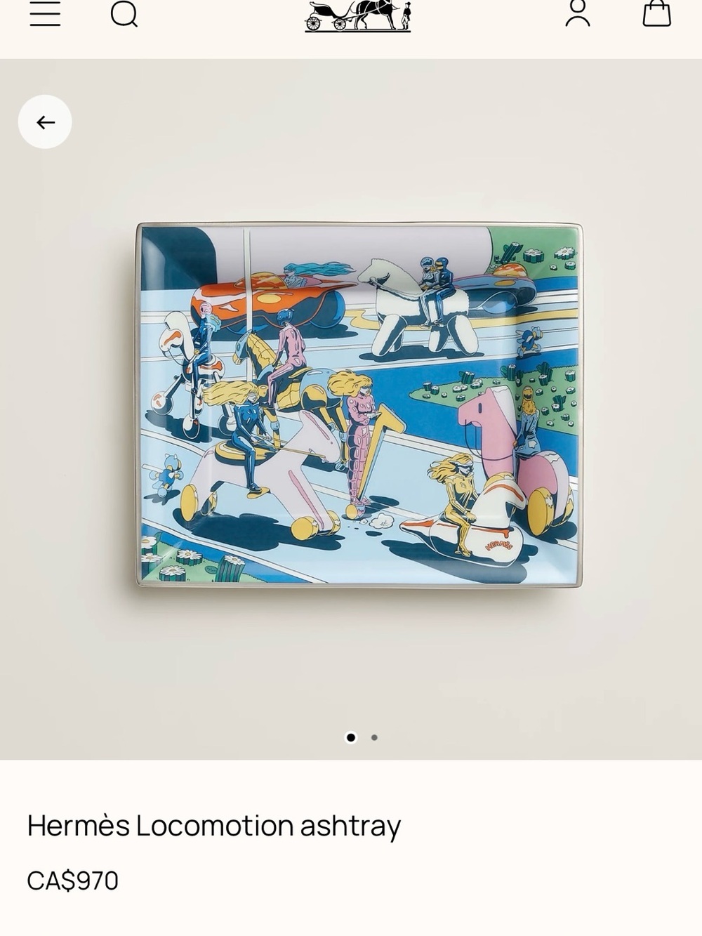 Hermès Multicolor Locomotion Porcelain Tray